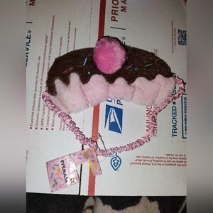 Cupcake Sleeping Eye Mask Pink And Brown One Size Super Soft